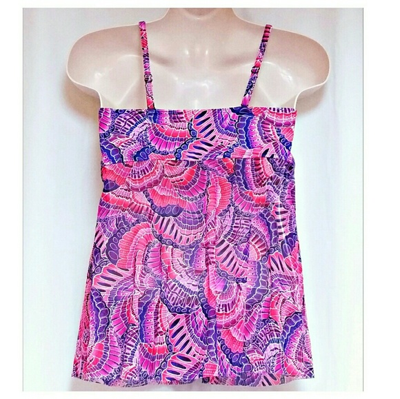 *SALE* Croft  &  Barrow Swim Top Purple Pink 16W - Picture 2 of 3